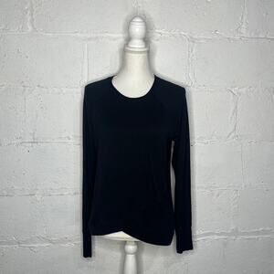 Athleta Women's Black Long Sleeve Crewneck Criss Cross Black Sweatshirt Sz Small